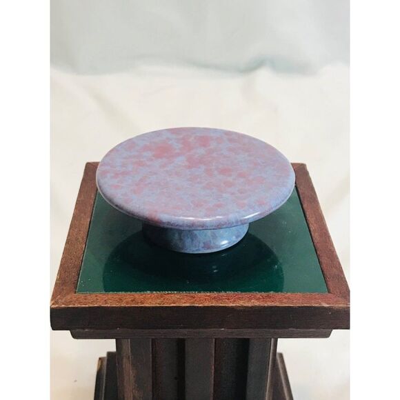 Vintage 1980’s artisan glazed pottery purple diffuser on pedestal with cork. - Picture 4 of 10